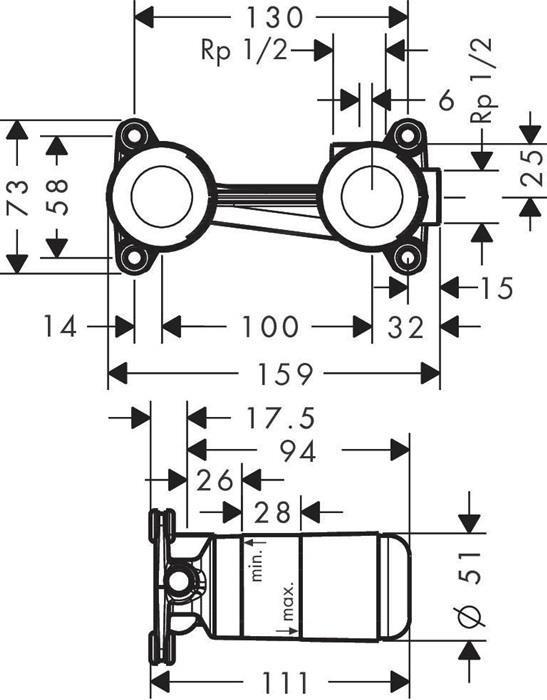 Actual product image hansgrohe Base body