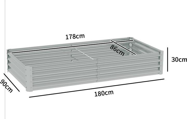 Produktbild Outsunny Hochbeet Stahl Silber