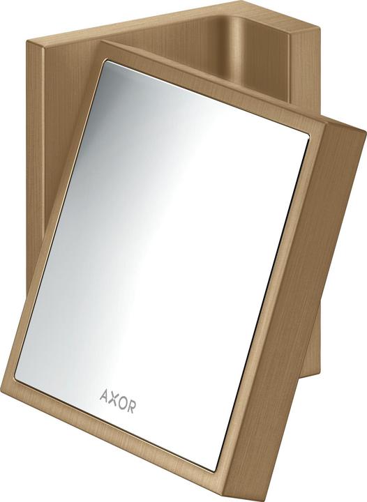 hansgrohe AXOR Universal Rectangular shaving mirror, magnification 1.7x, tilting, metal frame