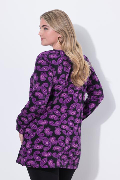 Produktbild Ulla Popken Longshirt, Paisley, A-Linie, Carré-Ausschnitt, Langarm (54)