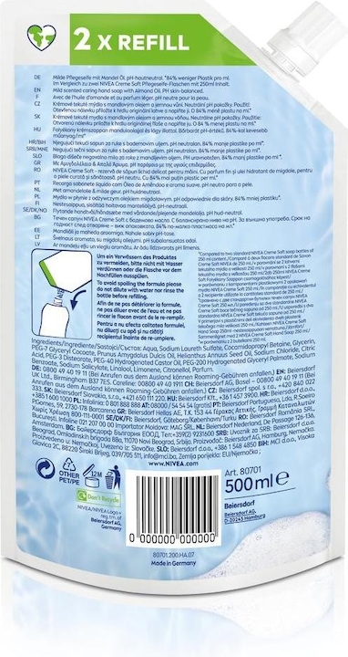 Actual product image NIVEA Cream Soft (Liquid soap, 500 ml)