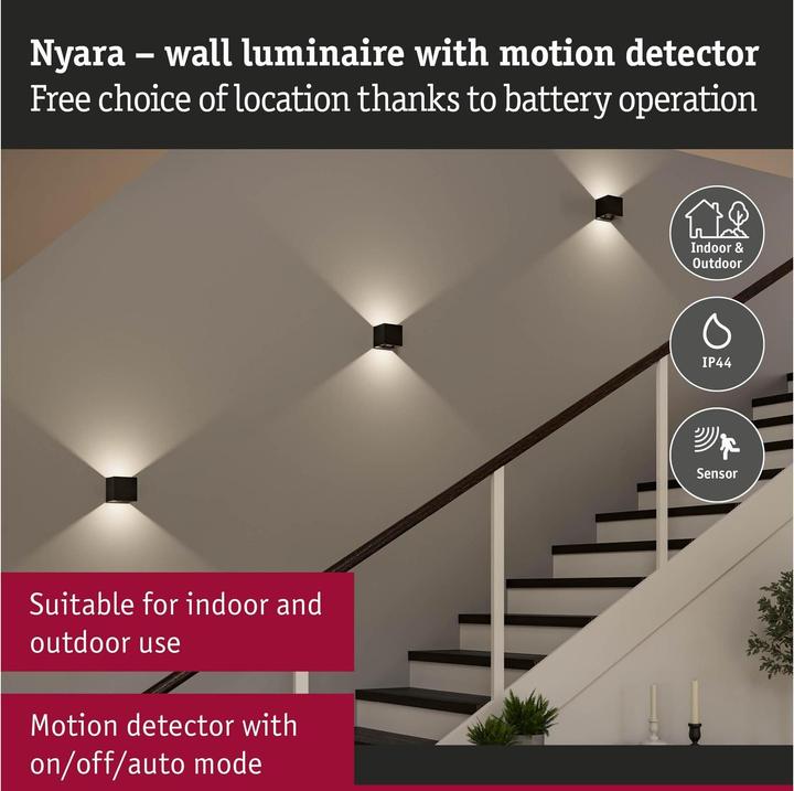 Immagine prodotto Paulmann Akkuwandleuchte Nyara (330 lm, IP44)