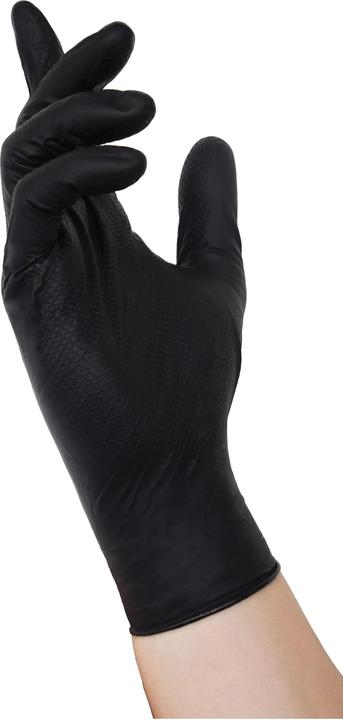 Produktbild Nitras Einmalhandschuhe schwarz, Tough Grip, 50 Stück in der Box Gr. XL (10)