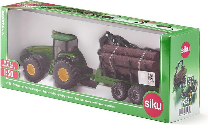 Actual product image Siku 1954 Tractor with trunk trailer 01:50