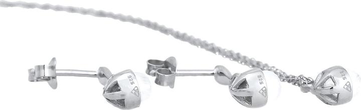 Actual product image Elli PREMIUM Jewellery Set Moonstone Drop Necklace Earrings 925 Silver (925 sterling silver)