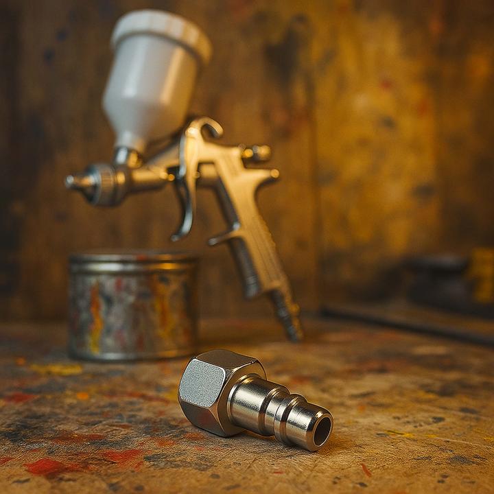 Produktbild Wiltec Airbrush Adapter 12,91 mm (1/4") IG Schnellkupplung 12 mm Druckluft Anschluss