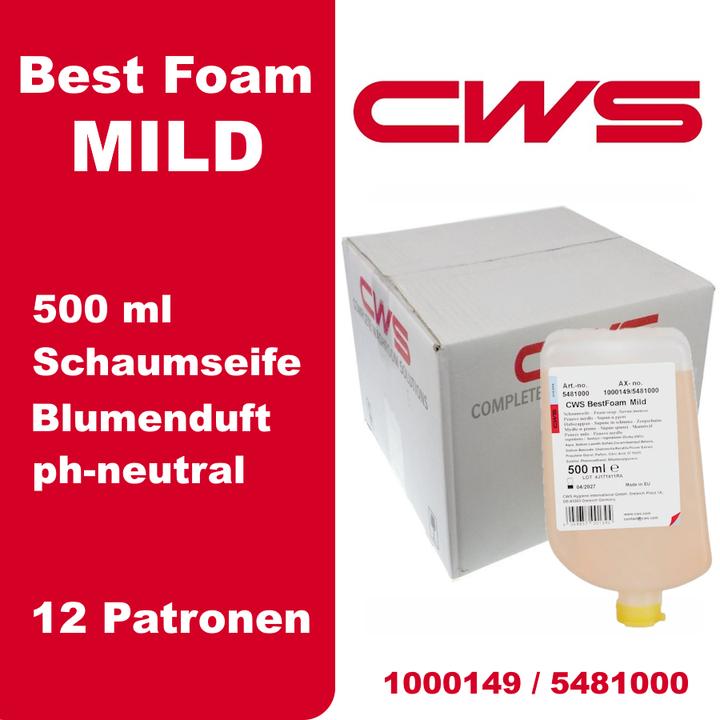 Immagine prodotto CWS ParadiseLine Best Foam Schiuma di sapone delicata 500ml, confezione da 12 (Ricarica, 6000 ml)