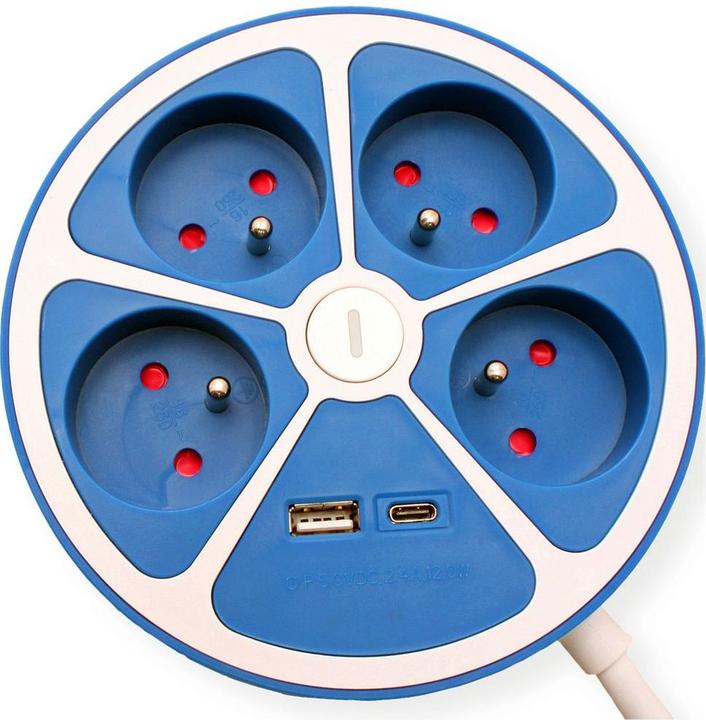 Roline Bloc 4 prises avec interrupteur, rond, version UTE - Galaxus