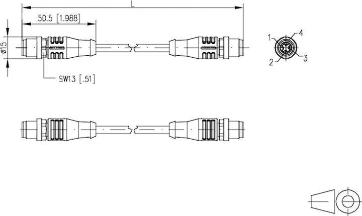 Image du produit Metz Connect Câble réseau M12 (F/FTP, CAT5e, 5 m)