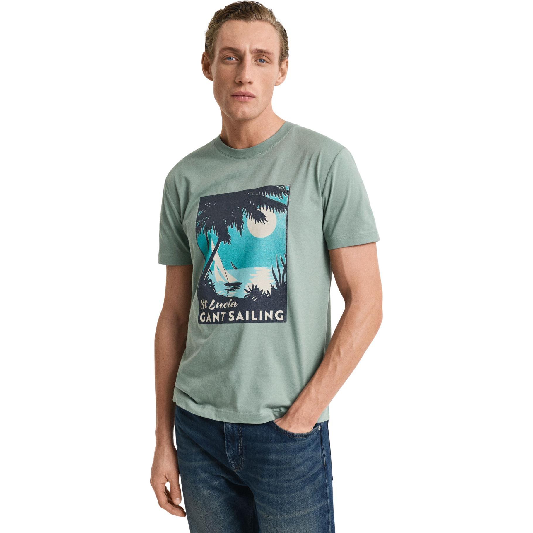 Thumbnail - GANT, Herren, Shirt, Placed Graphic, Grün, (XL)