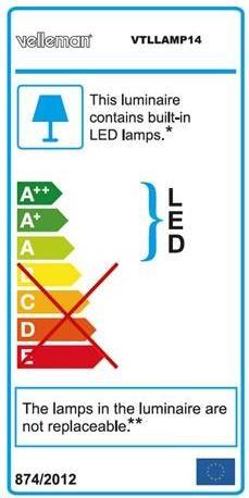 Energie-Label Velleman LED-LUPENLEUCHTE - DIMMBAR - 3 DIOPTRIEN - 60 LEDs - WEIss (1200 lm)
