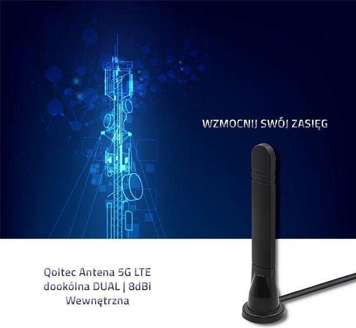 Image du produit Qoltec Antena Antena 5G LTE dookólna DUAL | 8 dBi | wewnętrzna (5G)