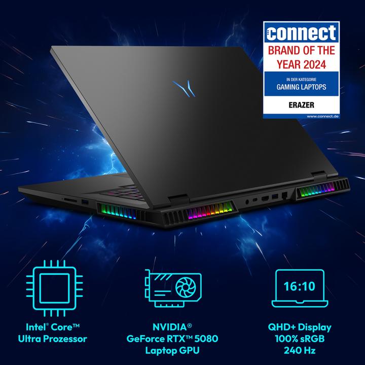 Actual product image Erazer Beast 18 X1 18" QHD+ Core Ultra 9 275HX 32GB/2TB SSD RTX 5080 Win11 MD62731 (18", 2000 GB, 32 GB, DE, Intel Core Ultra 9 275HX)