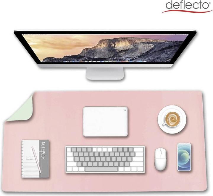 Actual product image Deflecto Schreibtischunterlage Kunstleder, Leder, PVC Grün, Rosa (120 x 60 cm)