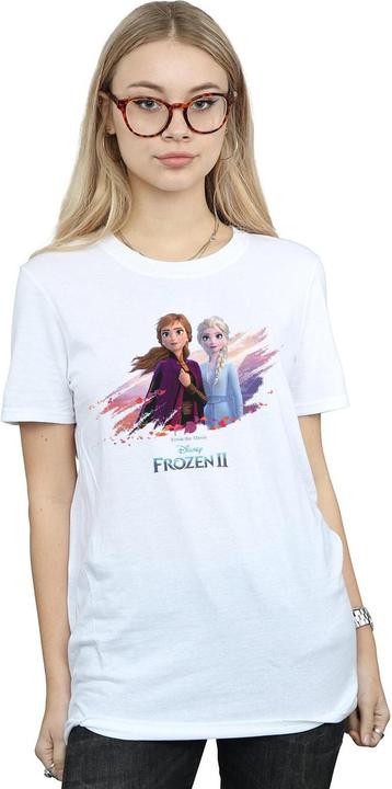 Actual product image Disney Womens/Ladies Frozen 2 Elsa And Anna Nature Is Beautiful Cotton Boyfriend T-Shirt (L)