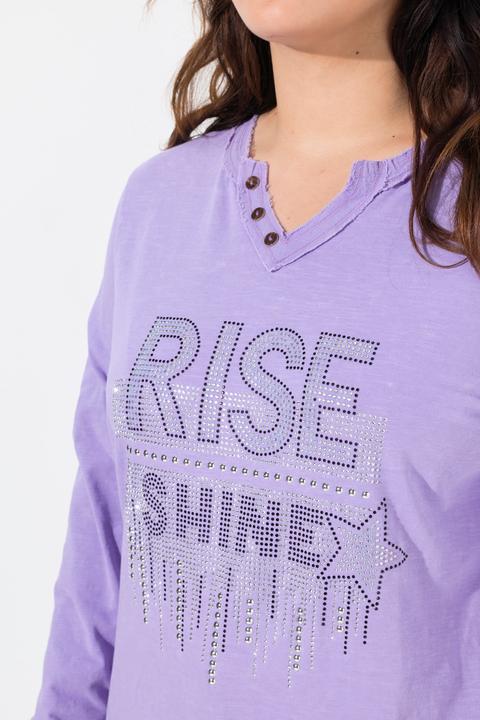 Actual product image Angel of Style Langarmshirt, Komfort Fit, Glitzersteinchen-Statement (50)