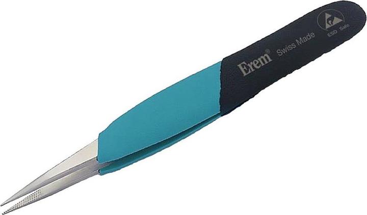 Actual product image Weller Erem ESD safe tweezers with serrated tips, precision tweezers, stainless steel, 120mm