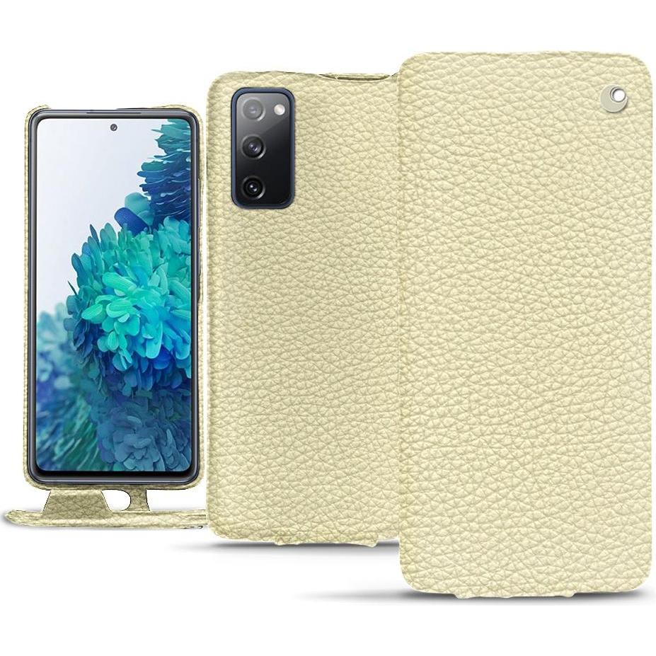 Noreve Lederschutzhülle vertikal (Samsung Galaxy S20 FE), Smartphone Hülle, Weiss