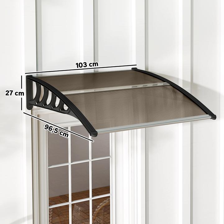 Actual product image Outsunny Pultvordach Polycarbonate, Aluminium Braun+Schwarz