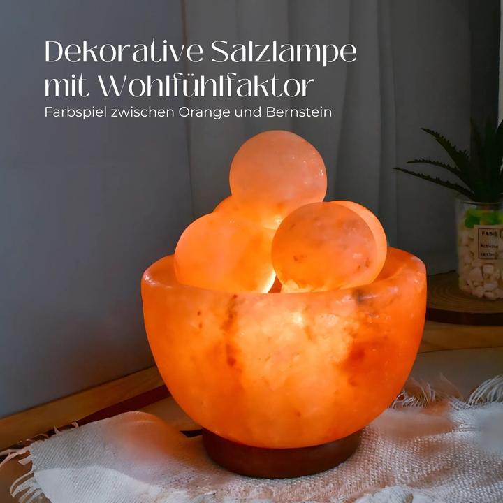 Produktbild Hermex Himalya-Salzlampe Salzkristalllampe Kristallsalzleuchte Dekotischlampe (E14)