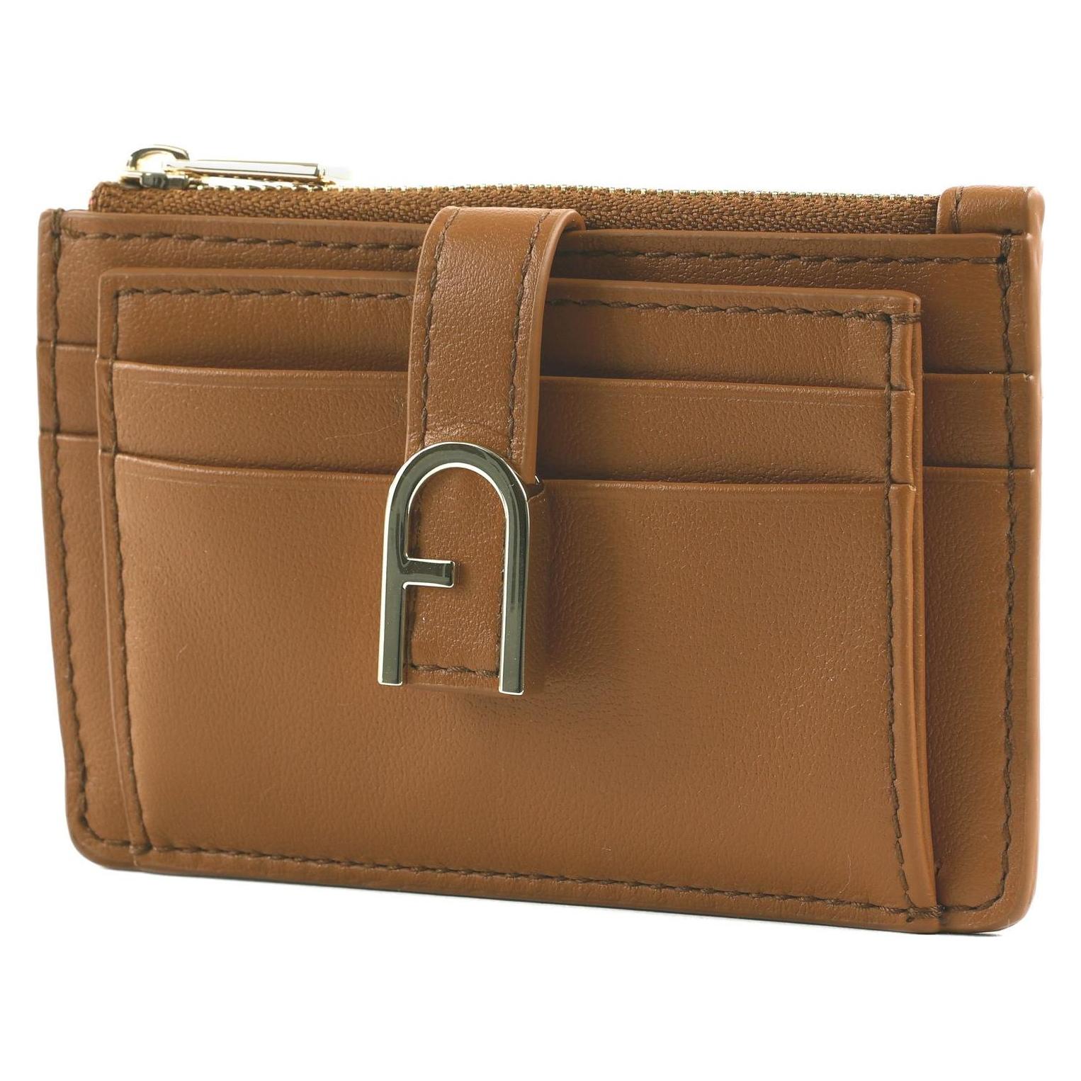 Furla, Damen, Portemonnaie, Flow Card Case, Braun