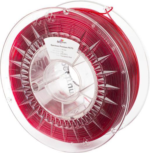 Immagine prodotto Filamento PETG trasparente rosso 1.0kg 2.85mm (PETG, 2.85 mm, 1000 g, Trasparente)