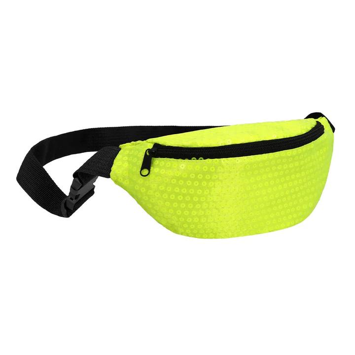 Immagine prodotto Boland Bauchtasche Gürteltasche in Neon Gelb mit Pailletten