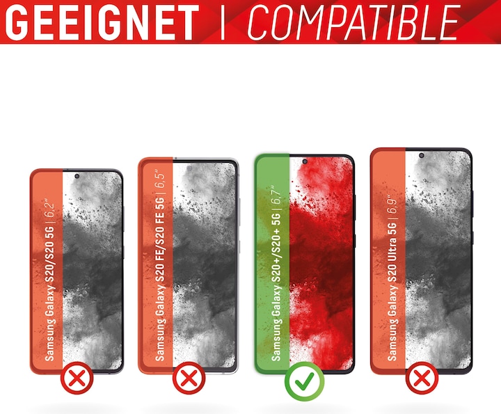 Produktbild Displex Real Glass, Full Cover Panzerglas (1 Stück, Samsung Galaxy S20+, Samsung Galaxy S20+ 5G)