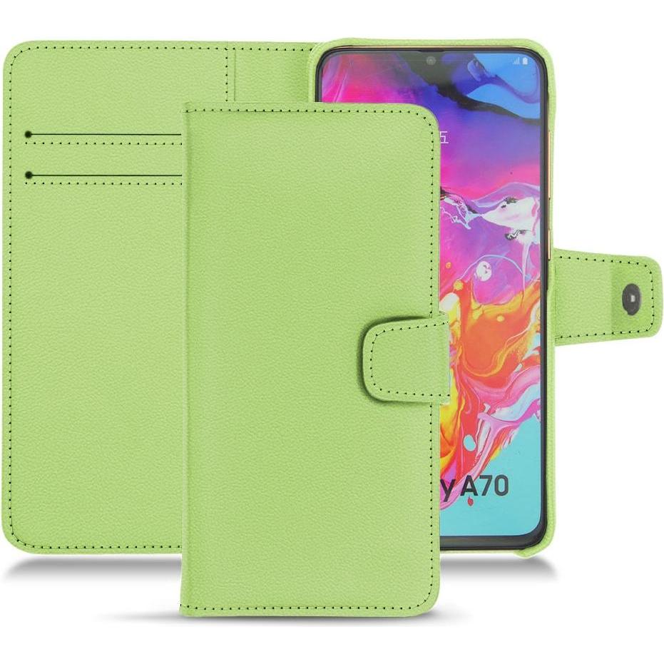 Noreve Lederschutzhülle Wallet (Samsung Galaxy A70), Smartphone Hülle, Grün