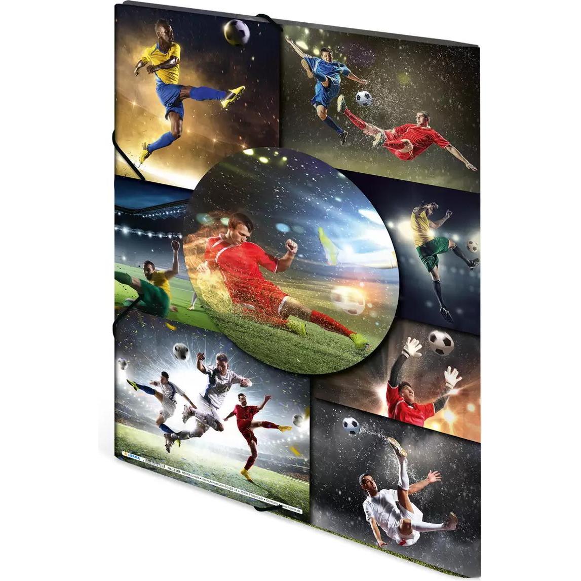 Thumbnail - Herma, Mappe, Eckspannermappe "Football", aus PP, DIN A3 Masse: (B)315 x (T)4 x (H)440 mm, mit 3 Innenklappen und (A3, 1...