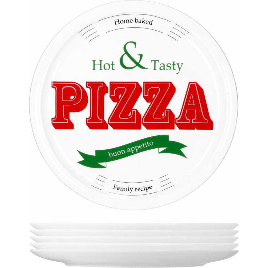 Thumbnail - 6x Pizzateller, Teller, Weiss