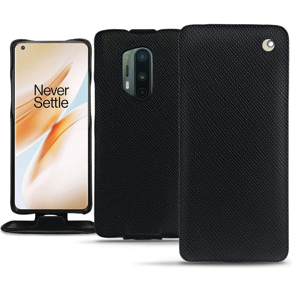 Noreve Lederschutzhülle vertikal (OnePlus 8 Pro), Smartphone Hülle, Schwarz