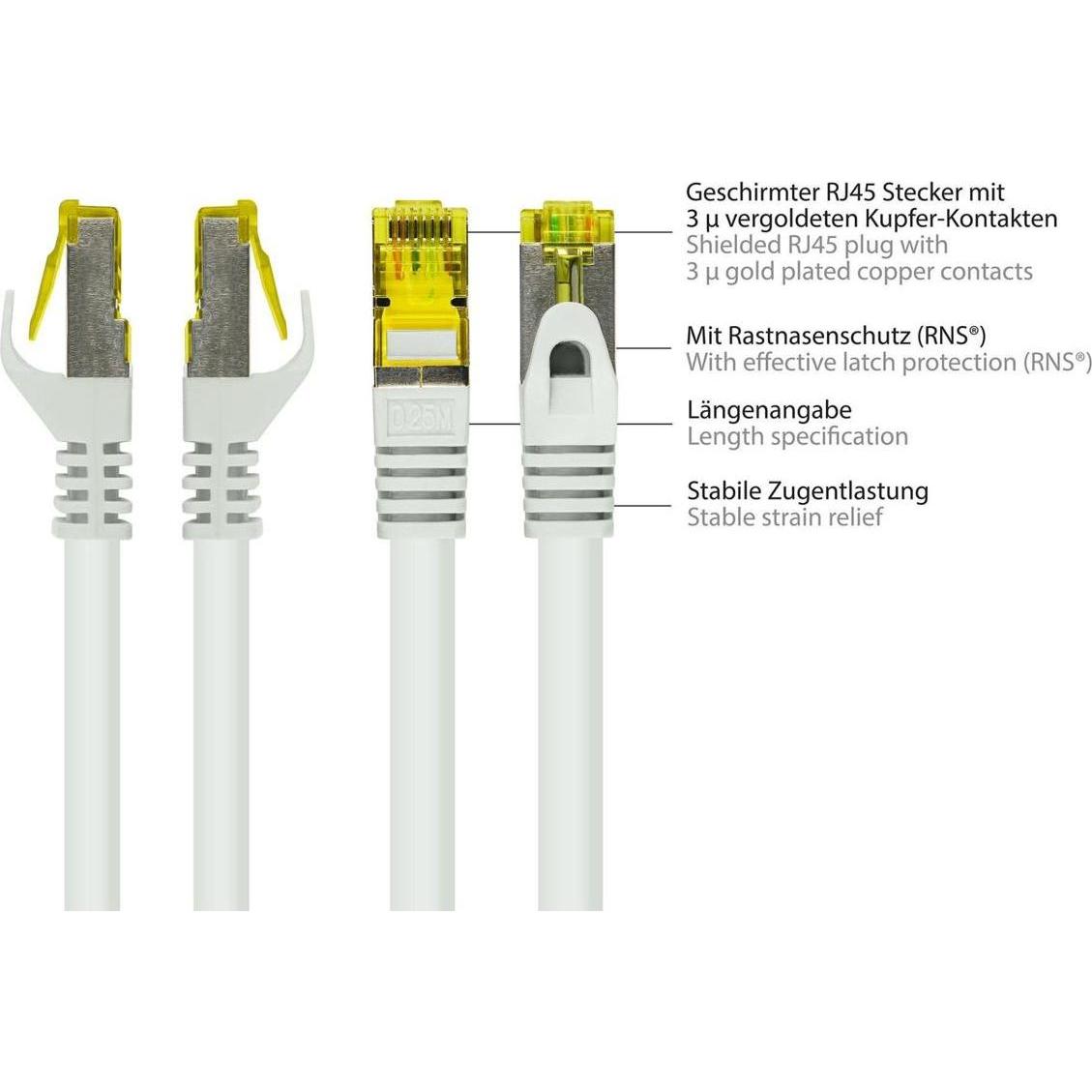 Thumbnail - Varia SO-36354 - Patchkabel Cat.7, S/FTP, 70m, weiss (S/FTP, CAT7, 70 m), Netzwerkkabel
