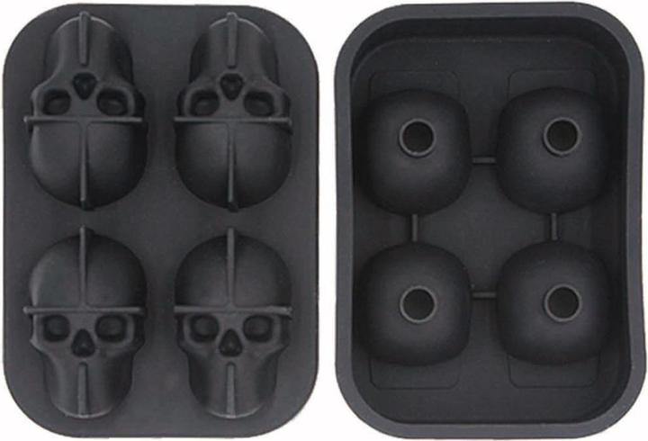 Produktbild König Design Silikon Eiswürfelform Totenkopf Skull Eiswürfel Eis für Whiskey Wein Bar Party