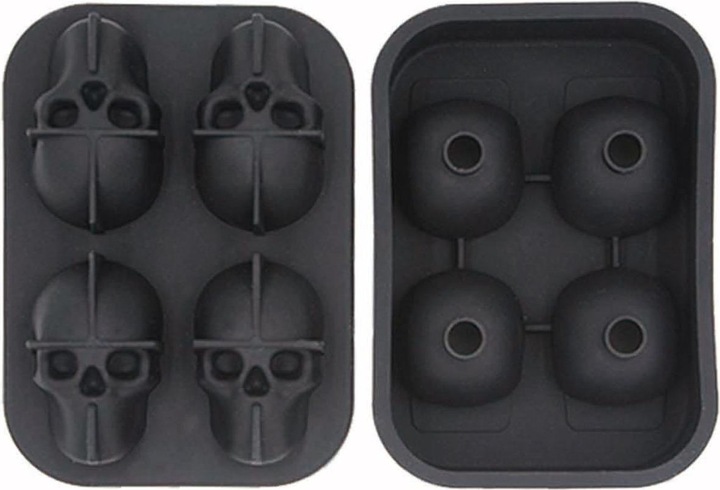 Produktbild König Design Silikon Eiswürfelform Totenkopf Skull Eiswürfel Eis für Whiskey Wein Bar Party