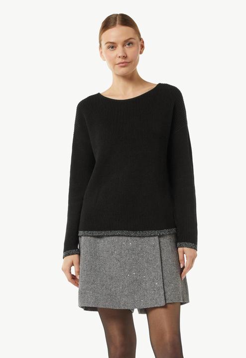 Image du produit Comma Strickpullover Strickpullover mit Metallic-Garn-Details an Saum und Bündchen (36)