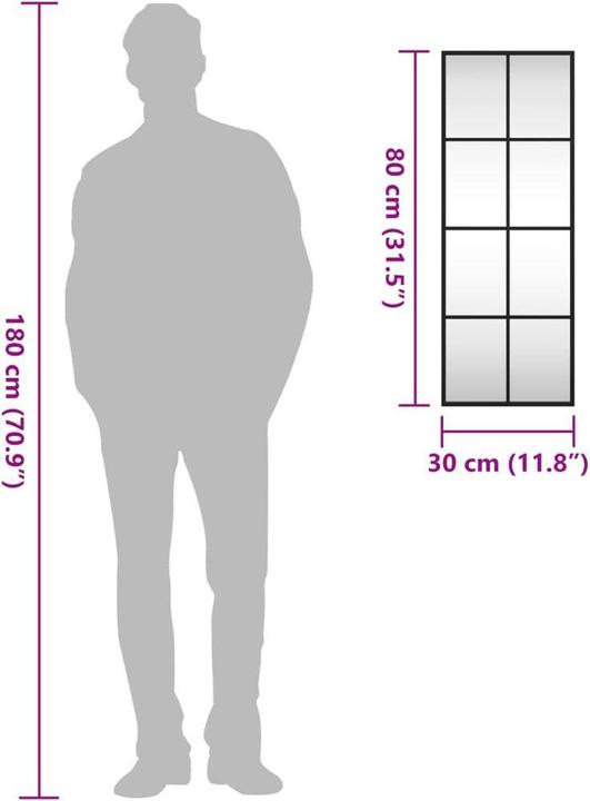 Immagine prodotto vidaXL Wandspiegel (30 x 80 cm)
