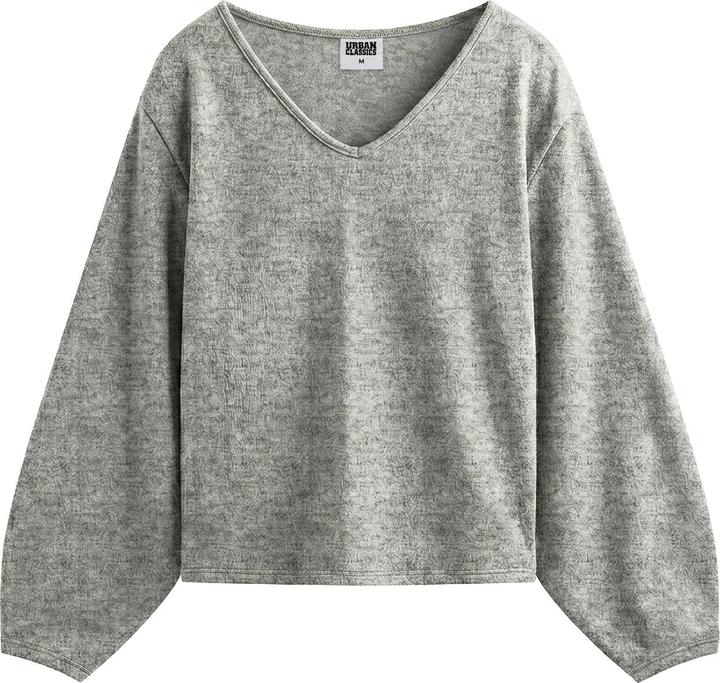 Produktbild Urban Classics Ladies Soft Knit V-Neck Pullover cloudmelange M (M)