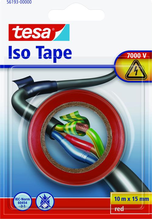 Produktbild tesa Elektro Isolierband, hitzebeständiges Klebeband zum Isolieren, Reparieren & Bündeln (15 mm)