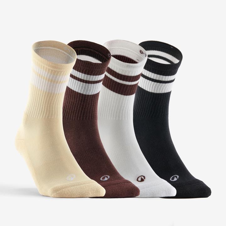 Actual product image Artengo Tennis socks high 4-pack - RS300 brown/white (39, 42)