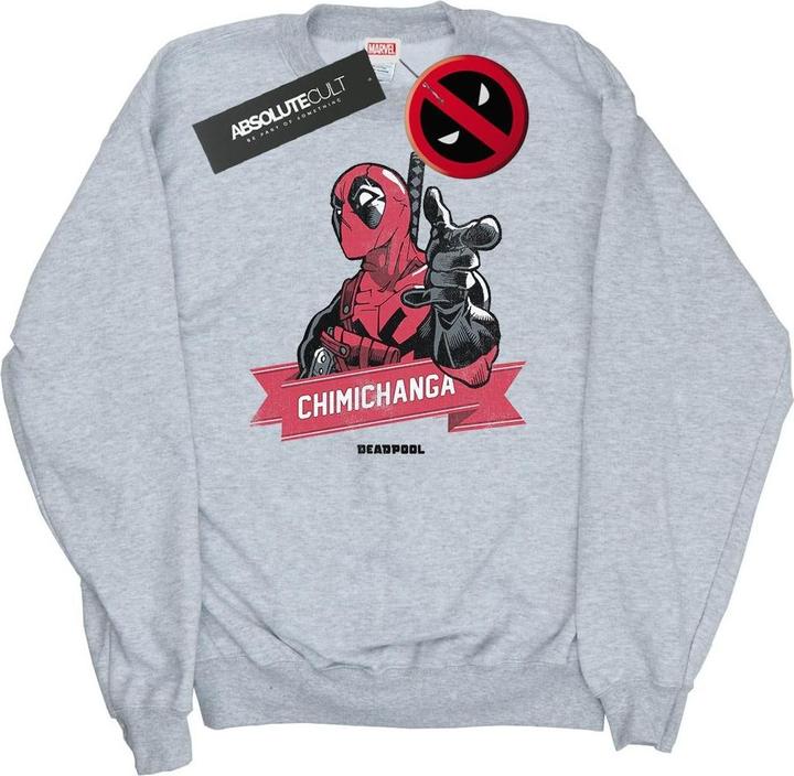 Actual product image Mens Deadpool Chimichanga Finger Sweatshirt (M)