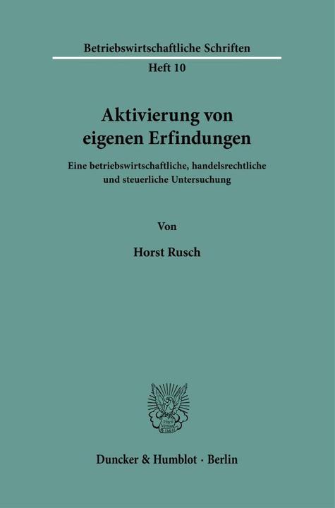 Image du produit Aktivierung von eigenen Erfindungen. (Horst Rusch, 1963)