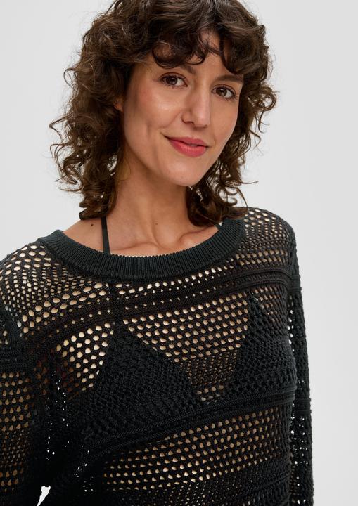 Actual product image s.Oliver Strickpullover Pullover im Relaxed-Fit mit Ajour-Muster (34)