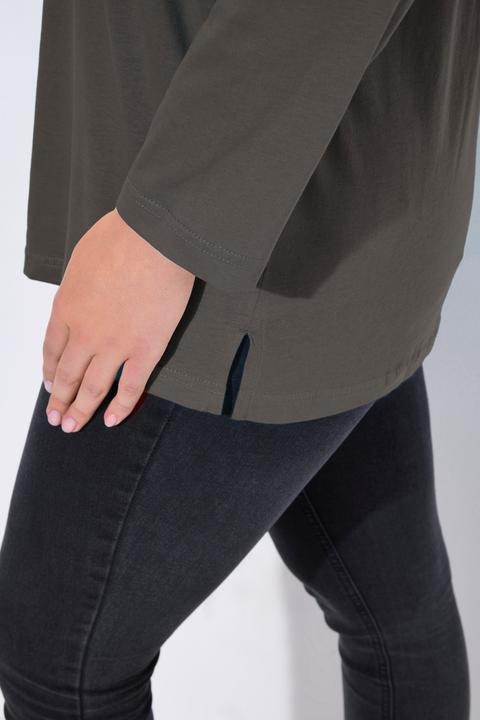 Actual product image Ulla Popken Back To Basics V-Neck Relaxed Fit Cotton Tee (62)
