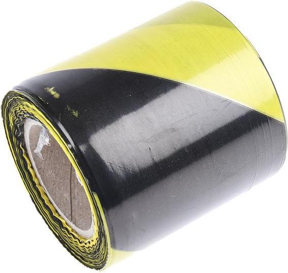 Produktbild RS PRO Absperrband,schwarz/gelb, 75mmx100m (75 mm)