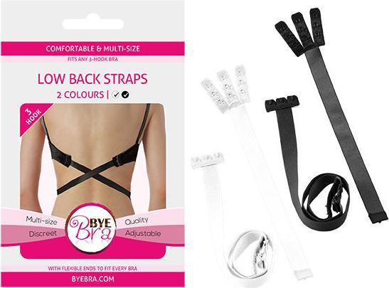 Produktbild Bye Bra 2 Low Back Straps 3 Rows Black (3er Pack, One Size)