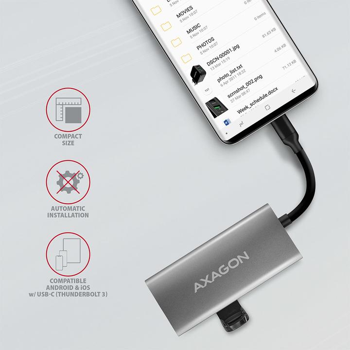 Actual product image Axagon HMC-4G2 (USB-C, 4 ports)