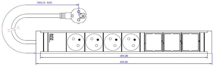 Image du produit Bachmann UNIVERSAL 4x UTE 3x CM (4x, CEE 7/3, PECO 7/5, 3 m)