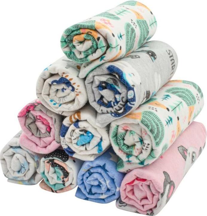 Produktbild New Baby Flanellwindeln mit Aufdruck 70x80 cm 10 Stück (70 cm, 80 cm)