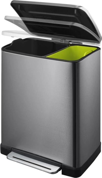 Produktbild EKO Mülltrennsystem E-Cube Recycling 28 plus 18 L schwarz mit extra breitem Pedal, gedämpftem Decke (46 l)